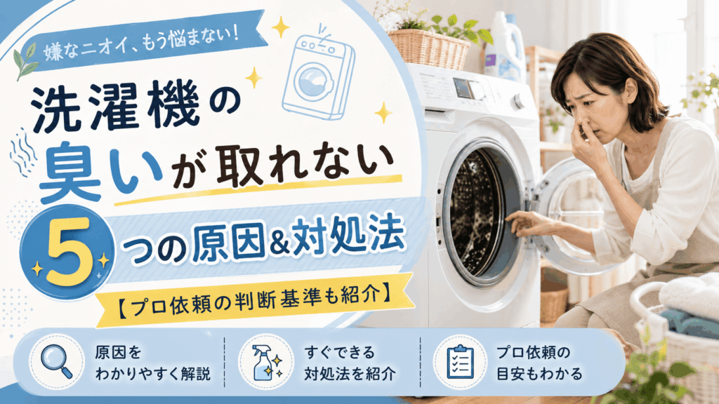 洗濯機の臭いが取れない5つの原因&対処法【プロ依頼の判断基準も紹介】