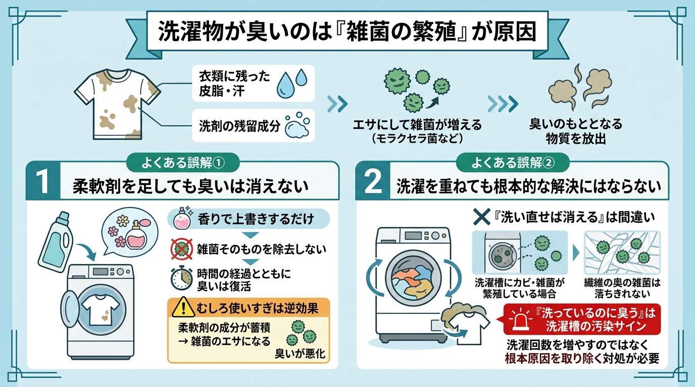 洗濯物が臭いのは「雑菌の繁殖」が原因