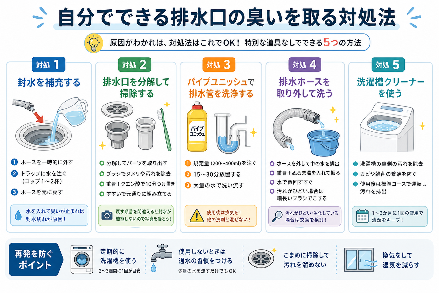 自分でできる排水口の臭いを取る対処法