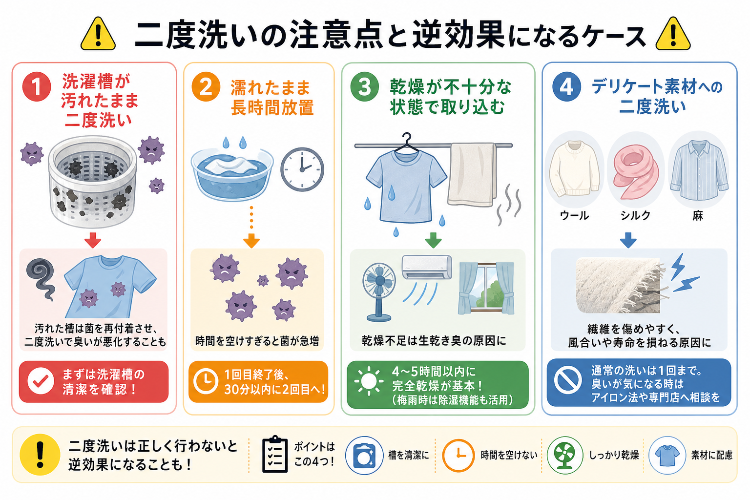 二度洗いの注意点と逆効果になるケース